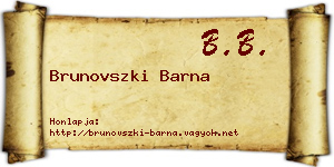 Brunovszki Barna névjegykártya